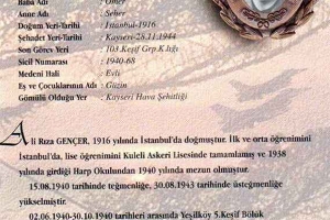 Şehit Hv.Plt. Ütğm. Ali Rıza GENÇER