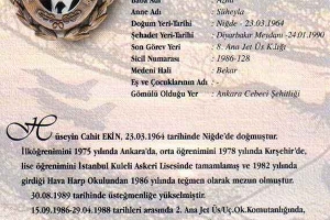 Şehit Hv.Plt.Ütğm. Hüseyin Cahit Ekin