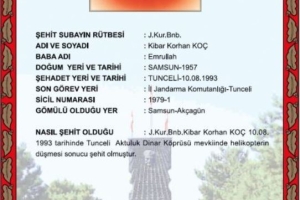 Şehit J.Kur.Bnb. Kibar Korhan Koç