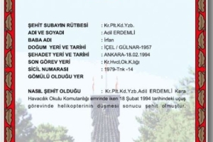 Şehit Kr.Plt.Yzb. Muhammet Adil ERDEMLİ