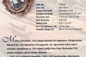 Şehit Hv.Plt. Ütğm. Muhtar ÖZGÖREN