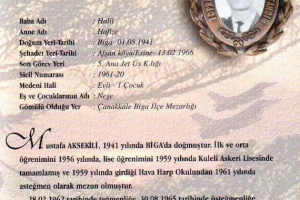 Şehit Hv.Plt.Ütğm. Mustafa Aksekili