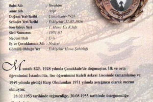 Şehit Hv.Plt.Ütğm. Mustafa Ege