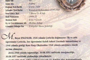 Şehit Hv.Plt.Yzb. M. Reşat Enginler