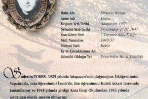Şehit Hv.Plt. Tğm. Sadettin TOKER