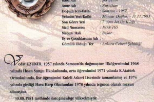 Şehit Hv.Plt.Ütğm. Vedat Uzuner