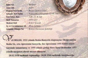 Şehit Hv.Plt.Ütğm. Veli Beller 