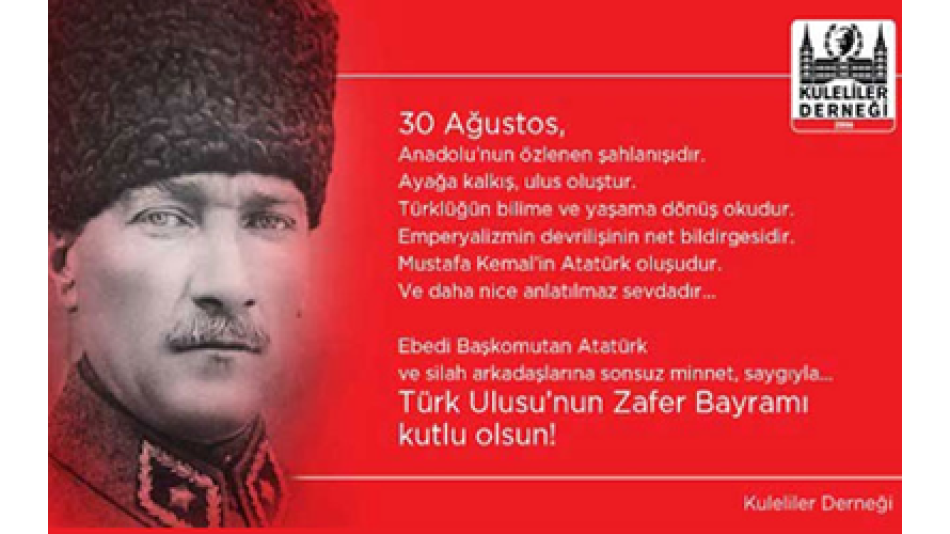30 Ağustos Zafer Bayramı Kutlu Olsun
