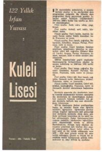 122 Yıllık Bir İrfan Yuvası: Kuleli Lisesi - Hayat Tarih Mecmuası - Ağustos 1968