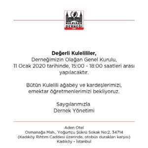 2019 Yılı Genel Kurul Toplantısı